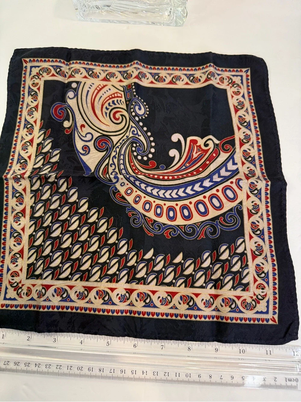 Dapper Americana Elegance Vintage Paisley Pocket Square Handkerchief 12” x 12”